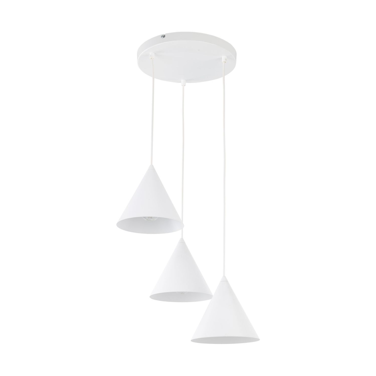 Hängelampe Weiß Metall Ø 42 cm 3-flammig Retro Design Lampe, Kronleuchter