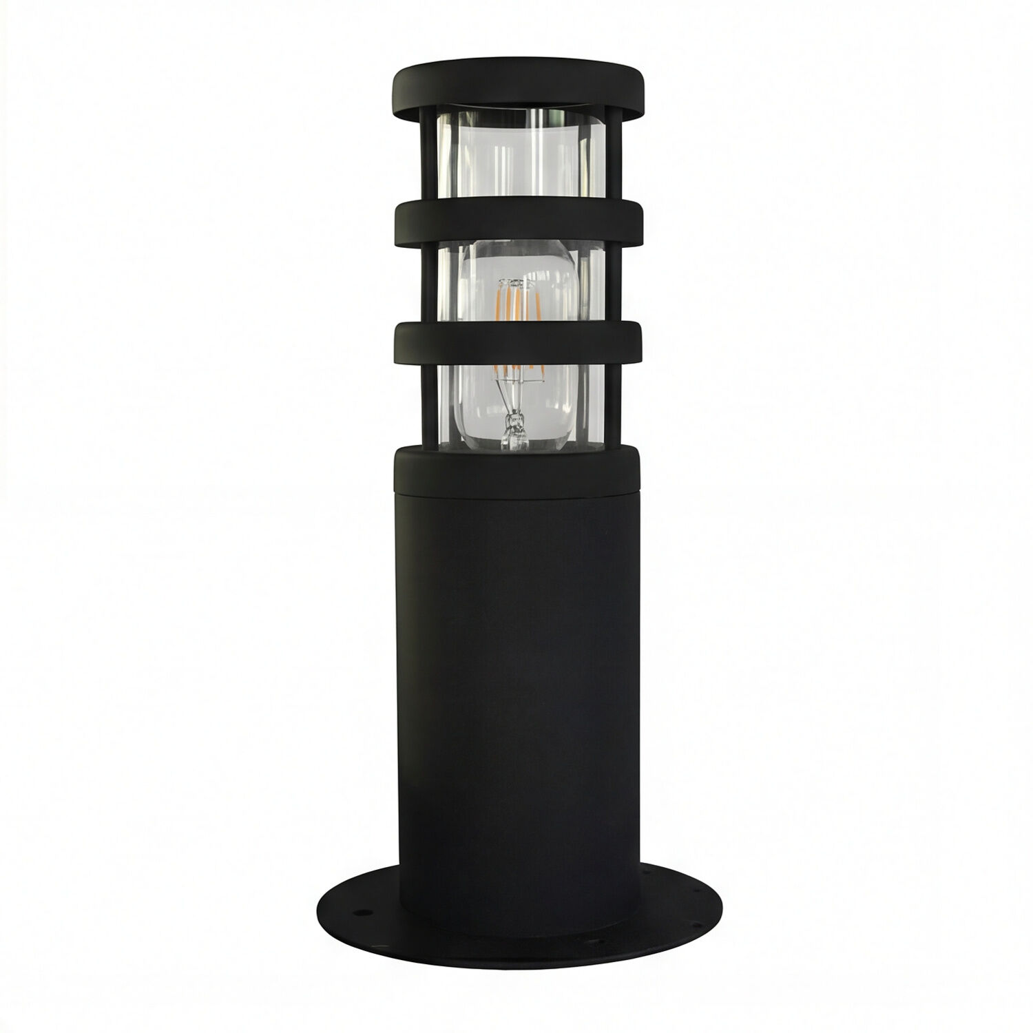 aussen_stehleuchte_wegeleuchte_alysone_1_flammig_edelstahl_schwarz_skandinavisch_02 Lampe, Außenleuchte, Pflockleuchte, schwarz, Glühbirne aus Glas