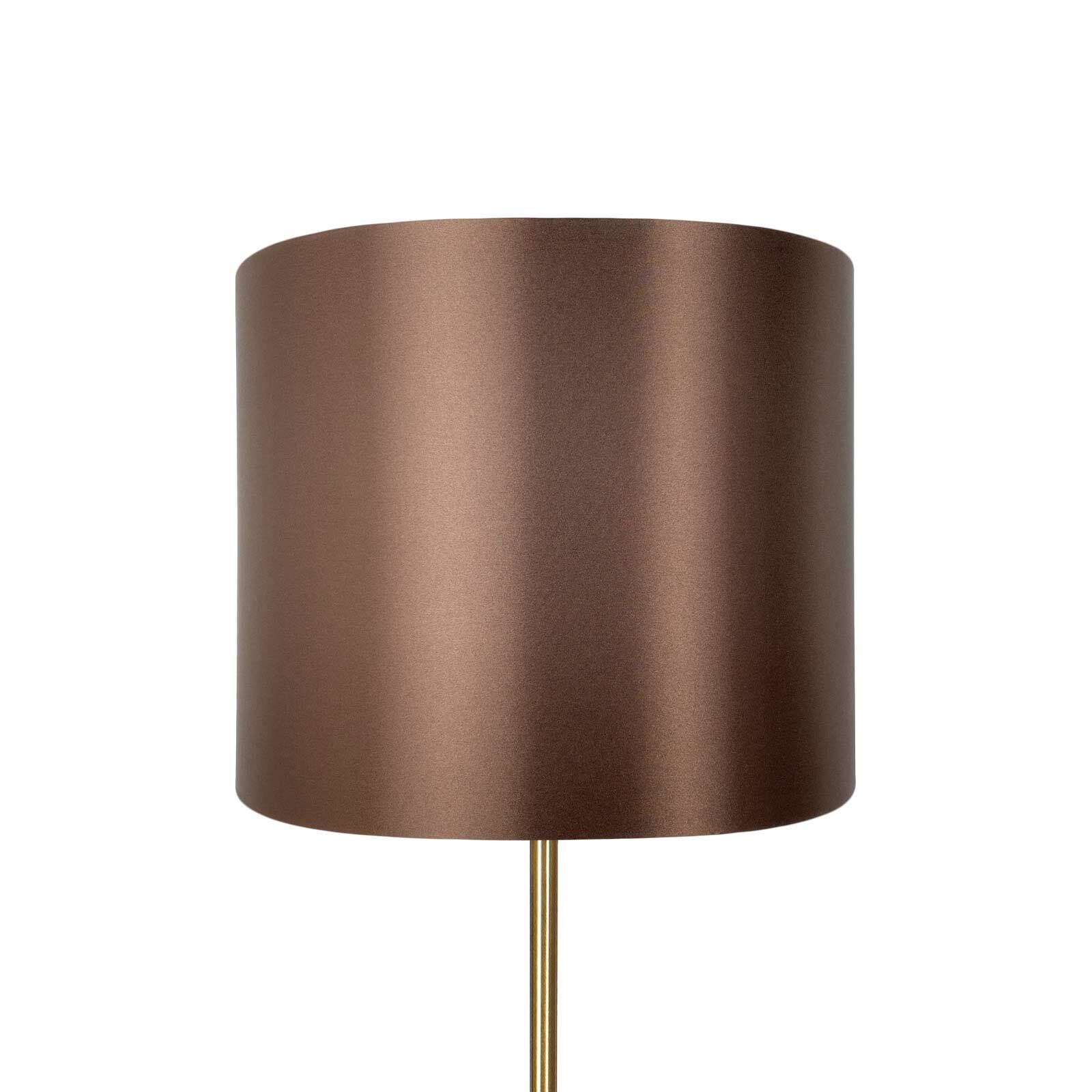 Lampadaire E27 160,5 cm en bronze clair brun laiton tissu