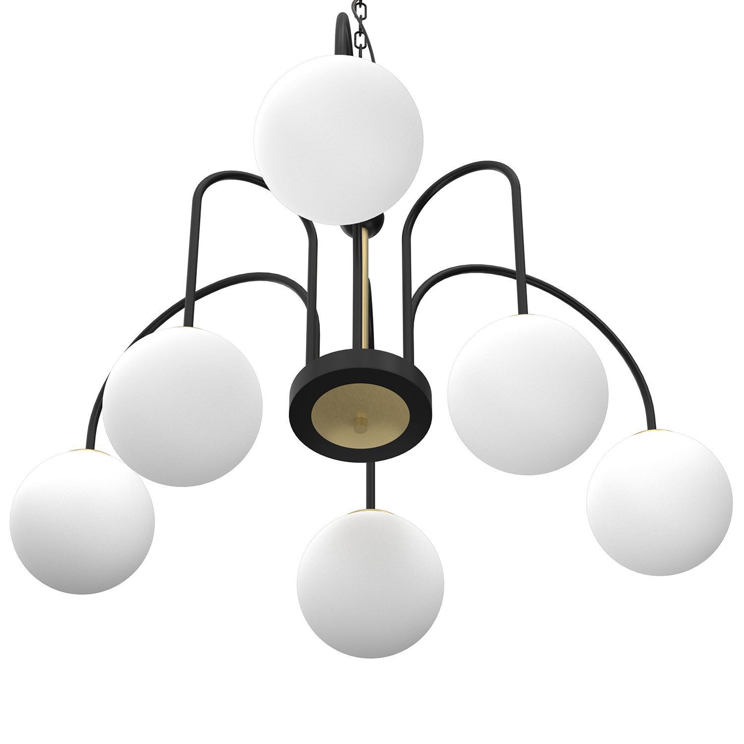 Suspension ronde en laiton noir blanc E14 Ø65 cm Leuchter, Lampe