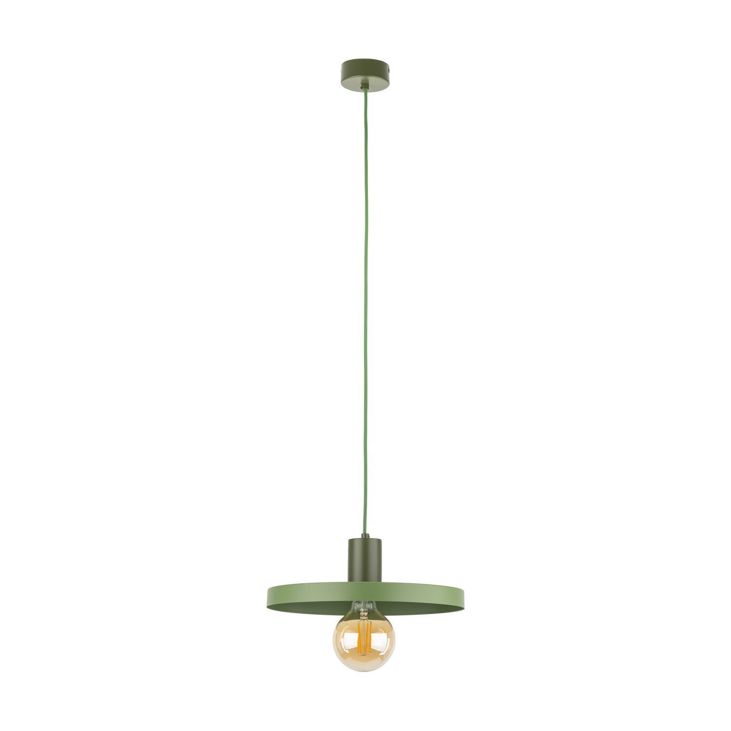 Suspension verte E27 Ø30 cm ronde Vintage métal