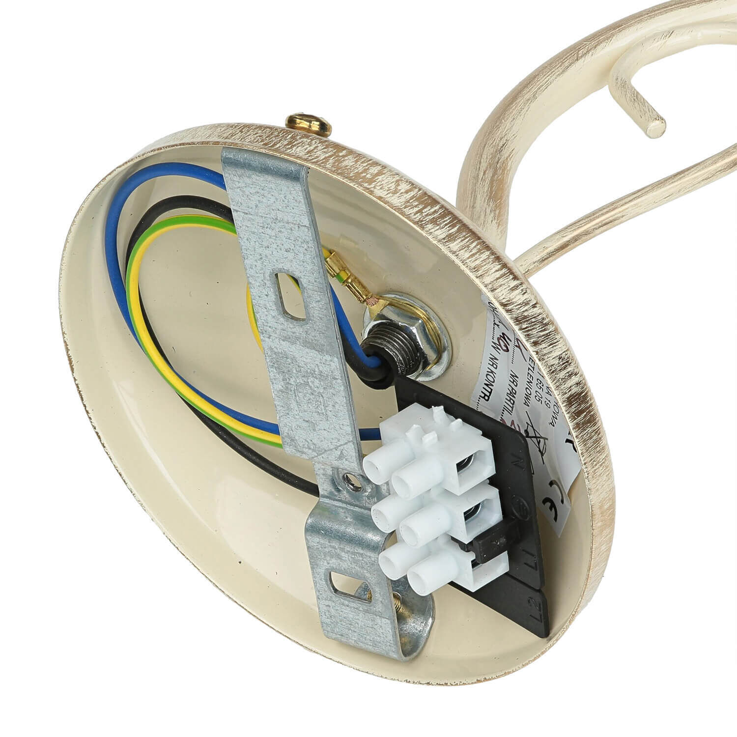 Wandleuchte Jugendstil in Weiß Gold Wohnzimmer Flur Wandleuchte Jugendstil in Weiß Gold Wohnzimmer Flur