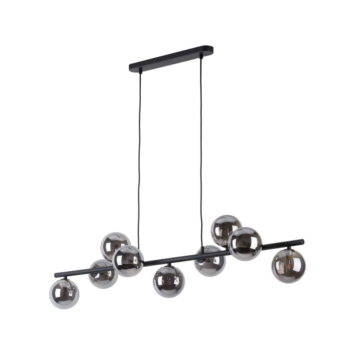 haengeleuchte-pendelleuchte-haengelampe-mieke-9-flammig-schwarz-graphit-modern-150-2 pendant light, globe bulbs, schwarzer Stange, hängendes Licht, moderner Kronleuchter