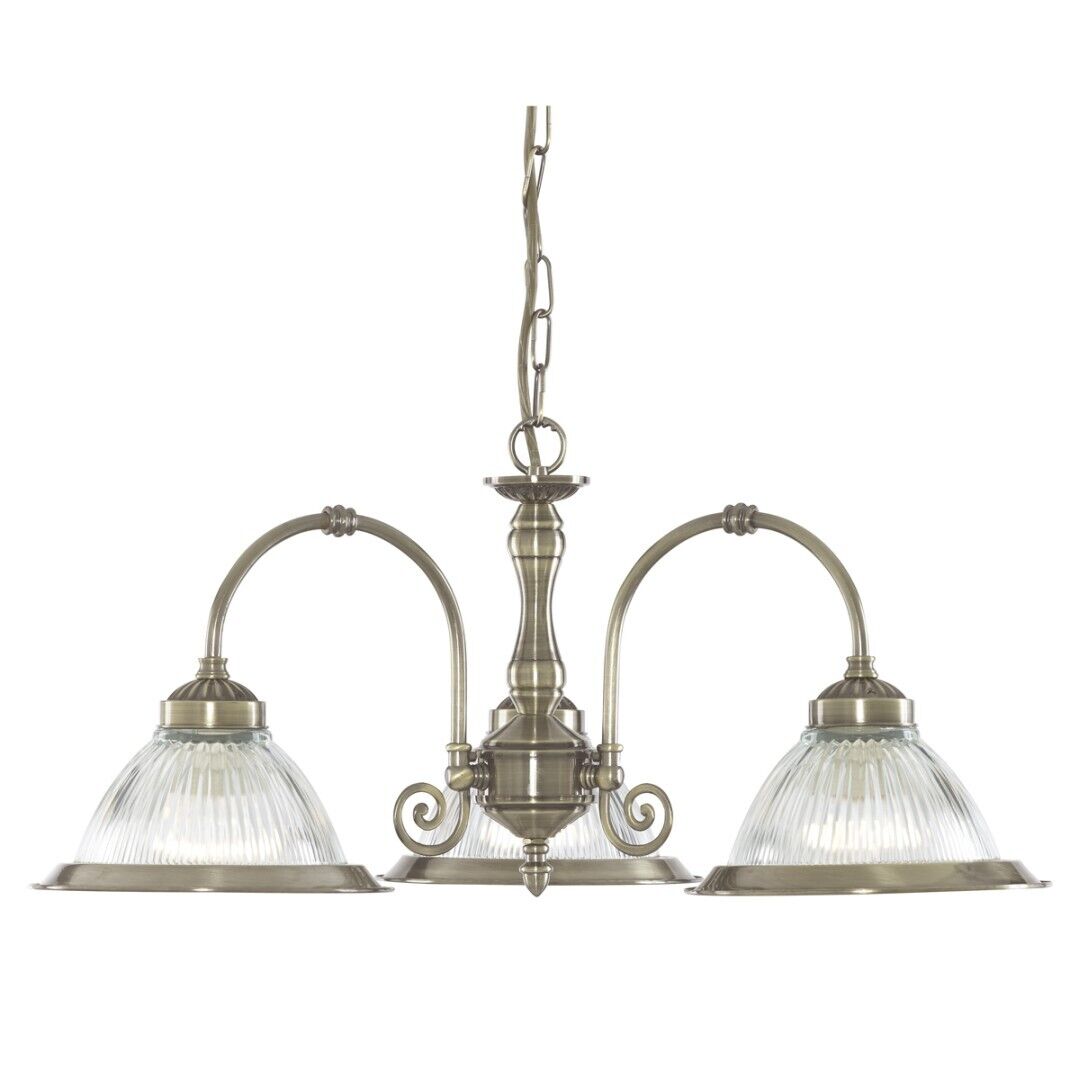 Jugendstil Hängeleuchte mit Glasschirm Antik