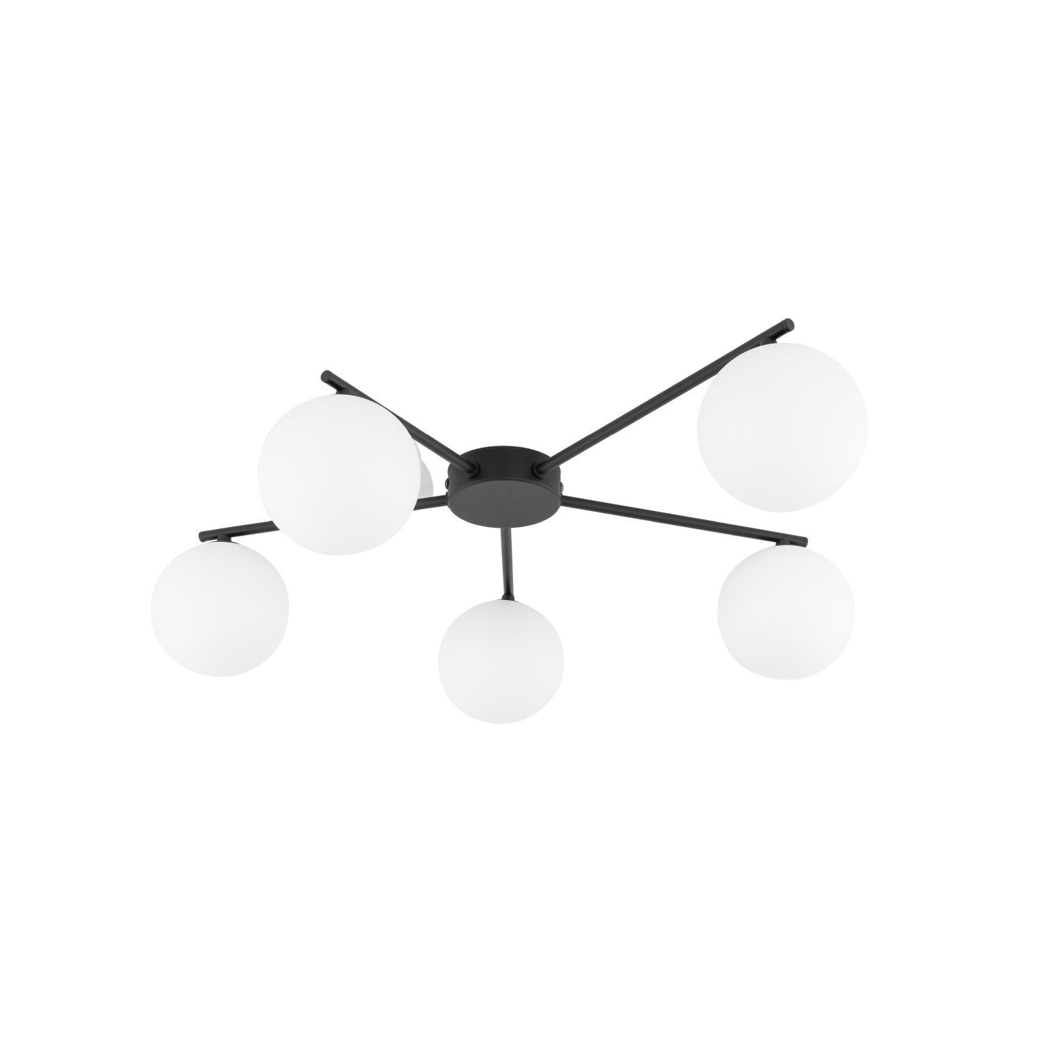 Deckenleuchte Schwarz Weiß L: 67 cm G9 5-flammig Glas Metall Gerät, Deckenventilator, Elektrisches Gerät, Leuchte