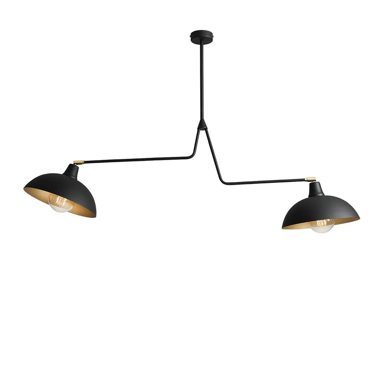 Verstellbare Deckenlampe 2-flammig Schwarz L:113 cm E27