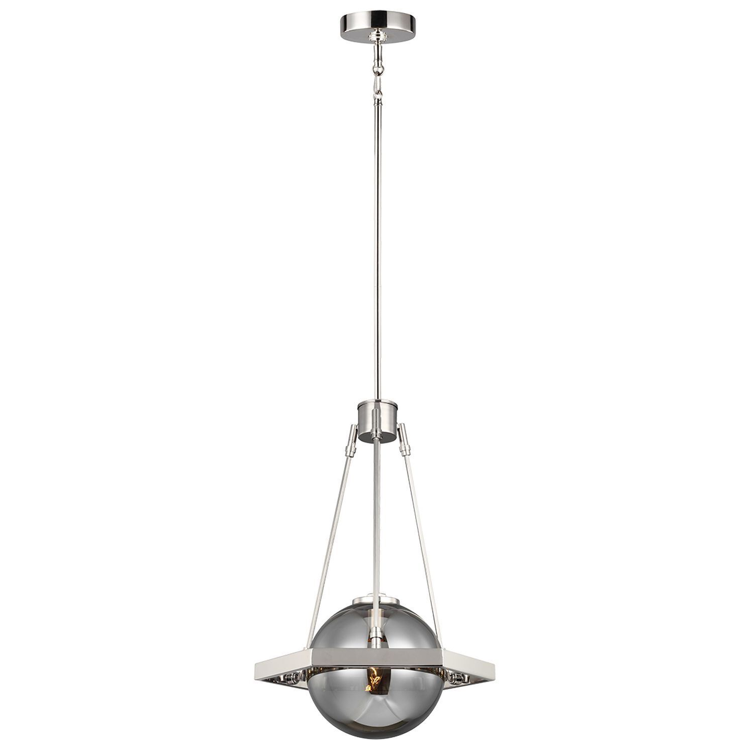 Suspension métal verre fumé rond Ø 35,2 cm E14 ELION