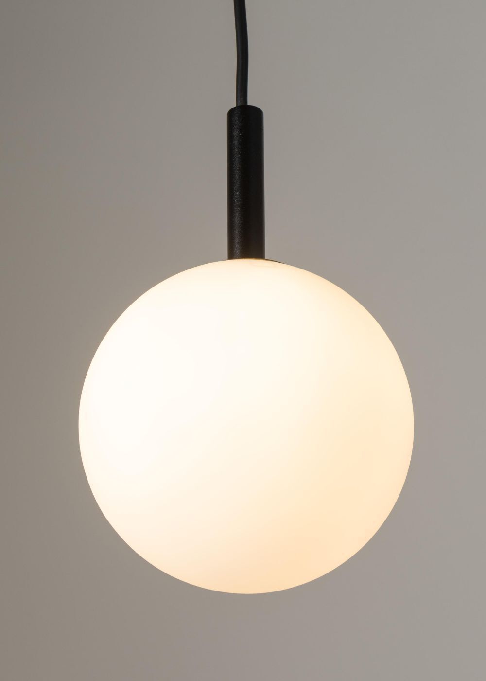 Boule Lampe à suspendre Noir Blanc Métal Verre Ø14 cm rond