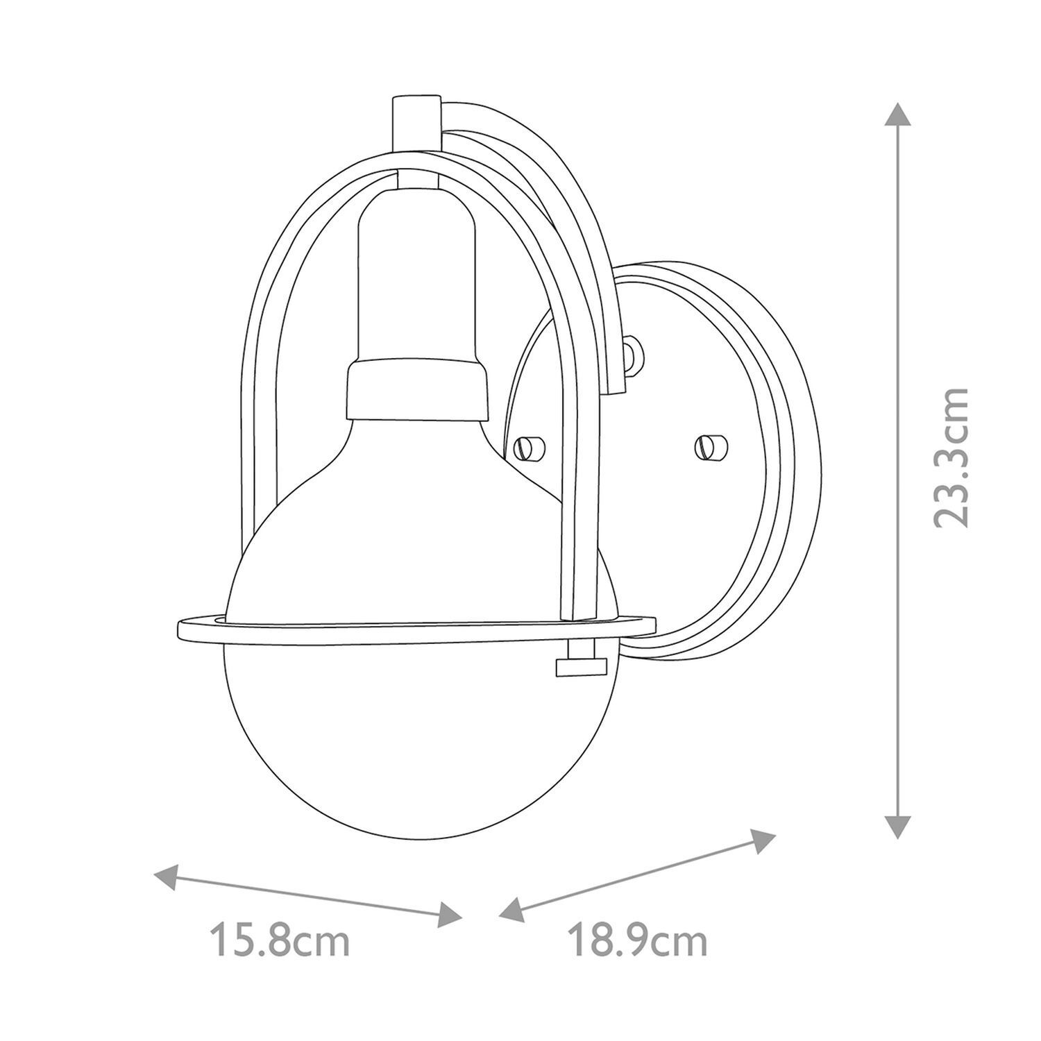 Wandleuchte Metall Glas 23,3 cm hoch Schwarz Weiß E27 Licht, Munition, Granate, Waffe