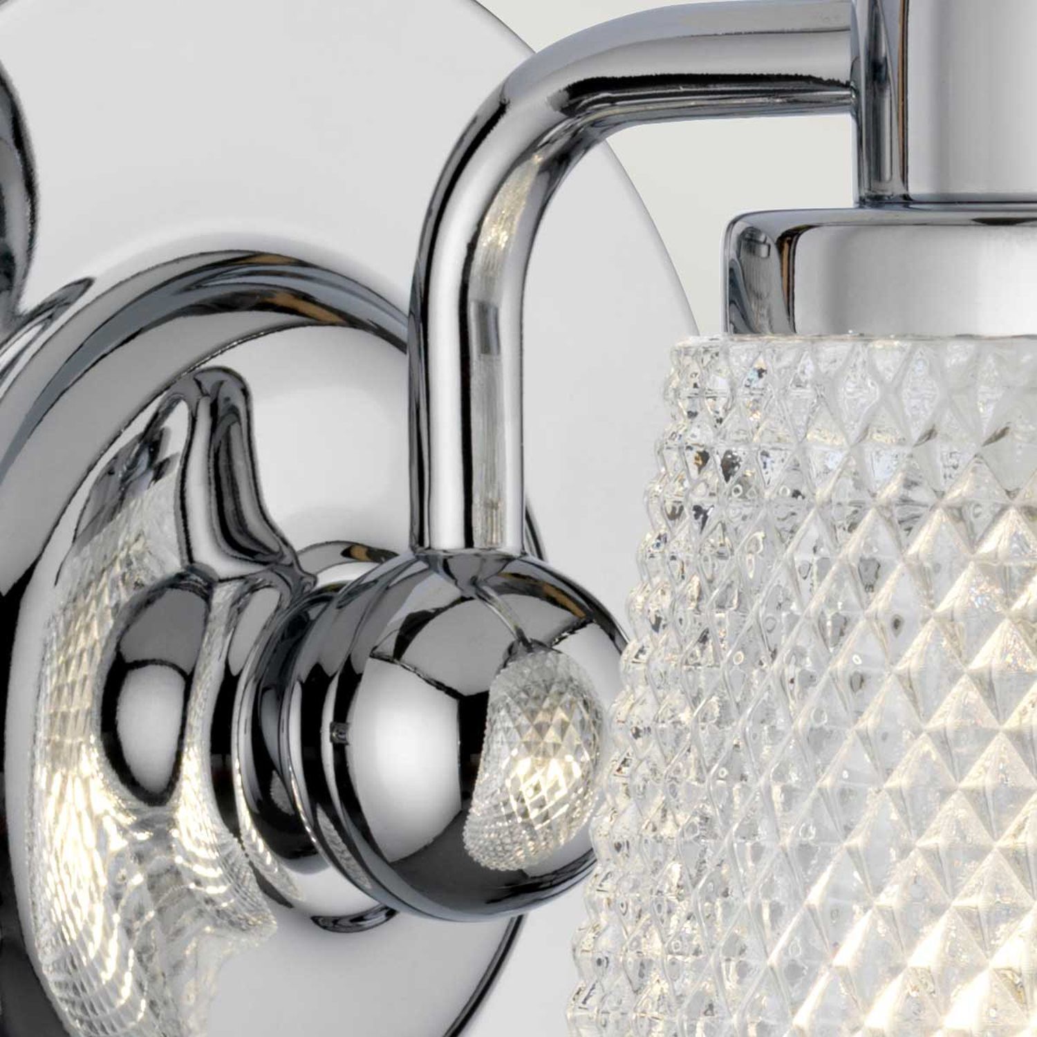 Lampe de salle de bain murale avec LED G9 IP44 hauteur 16 cm métal verre