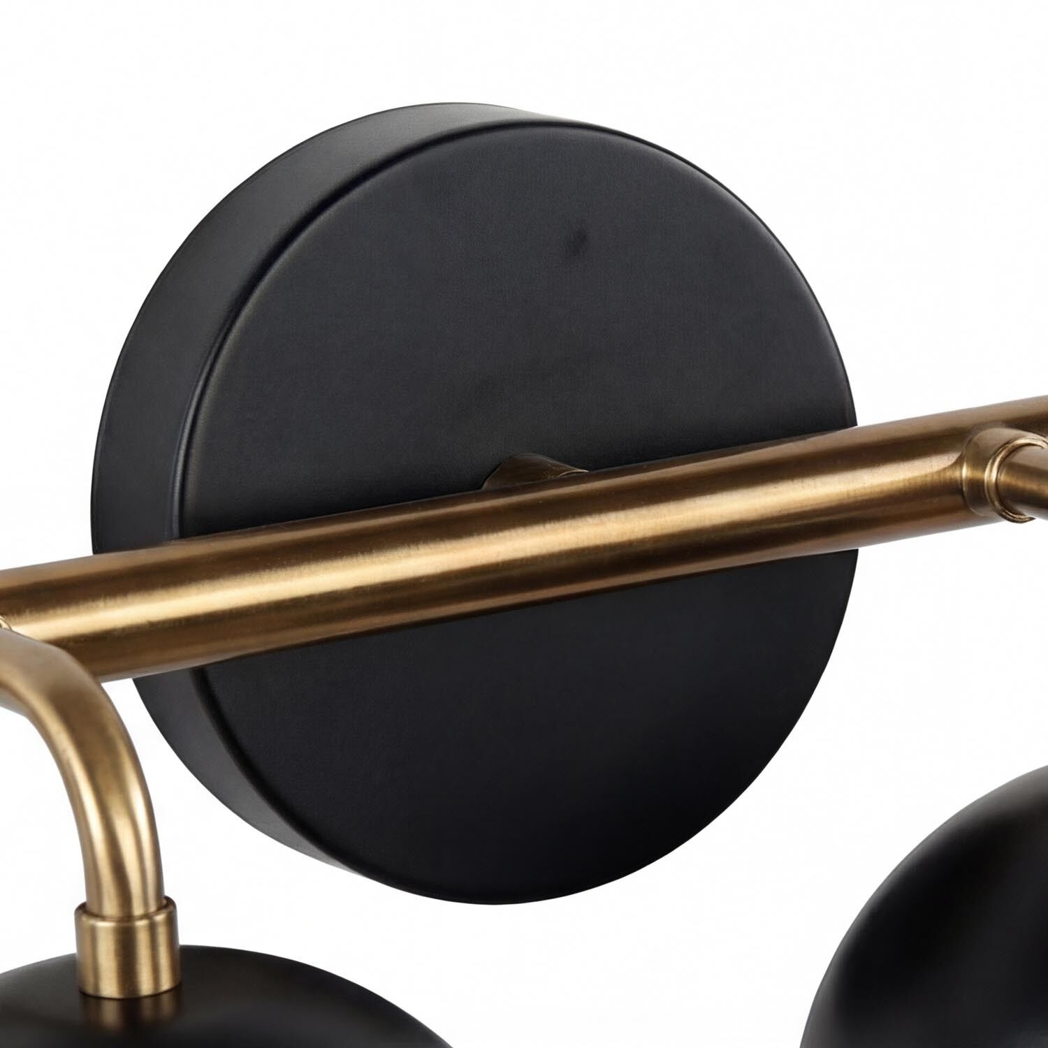 Wandlampe Schwarz Gold groß 4x E14 Metall Loft Design wandlampe, metall, messing, schwarz, rund