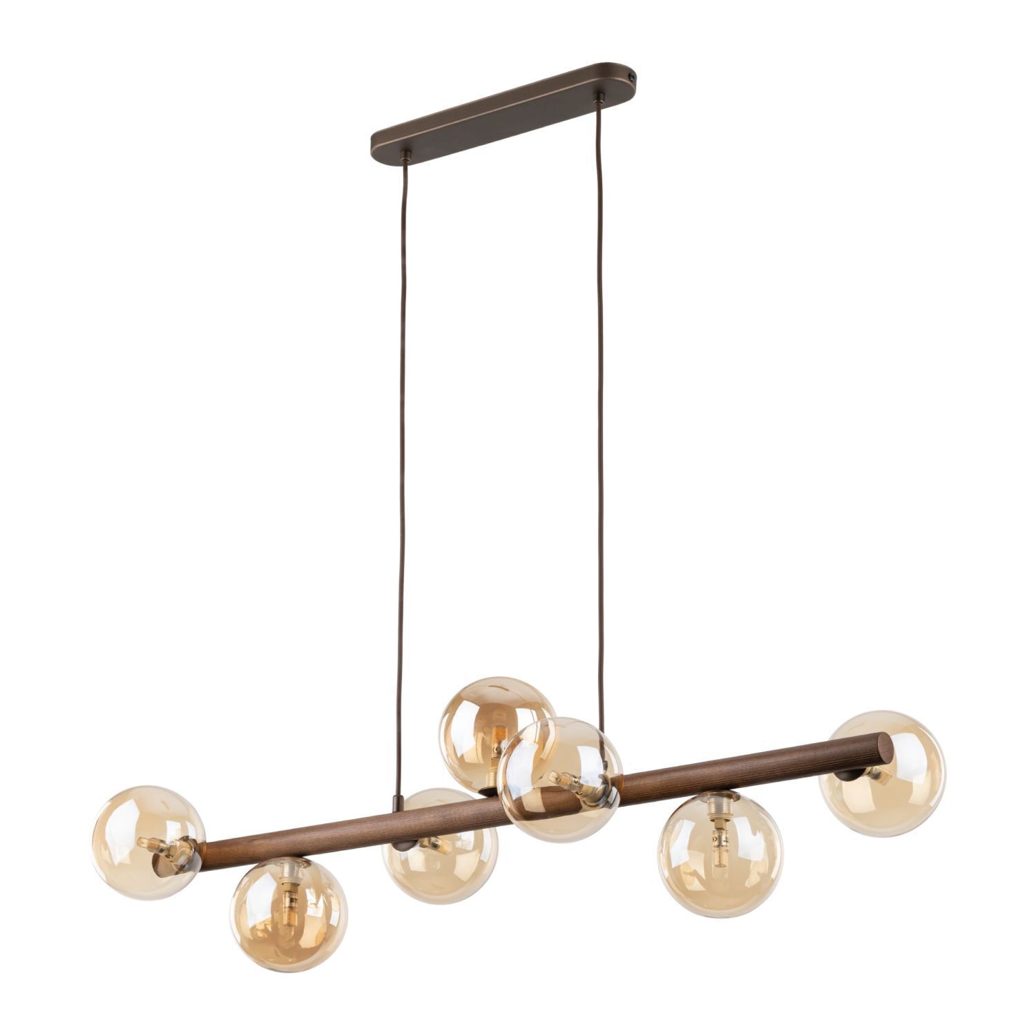 hängelampe, glühbirne, holz, bronze, kugellicht