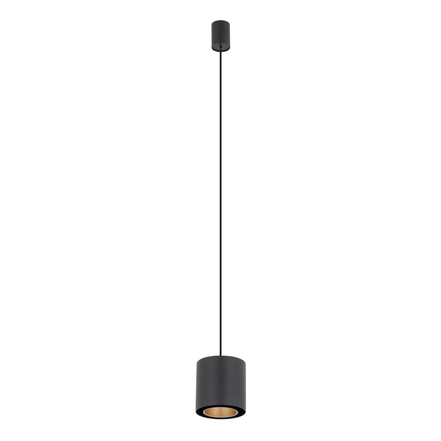 Suspension ronde métal GU10 Ø13 cm noir or