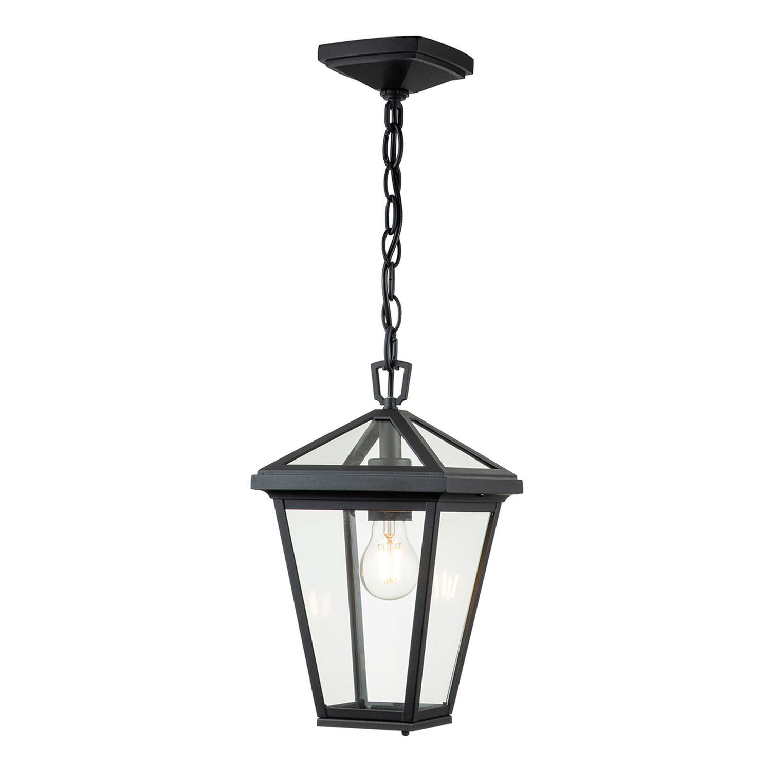 Lampe d'extérieur E27 IP44 L : 20,3 cm noir suspendu Lampe, Leuchte, Kronleuchter