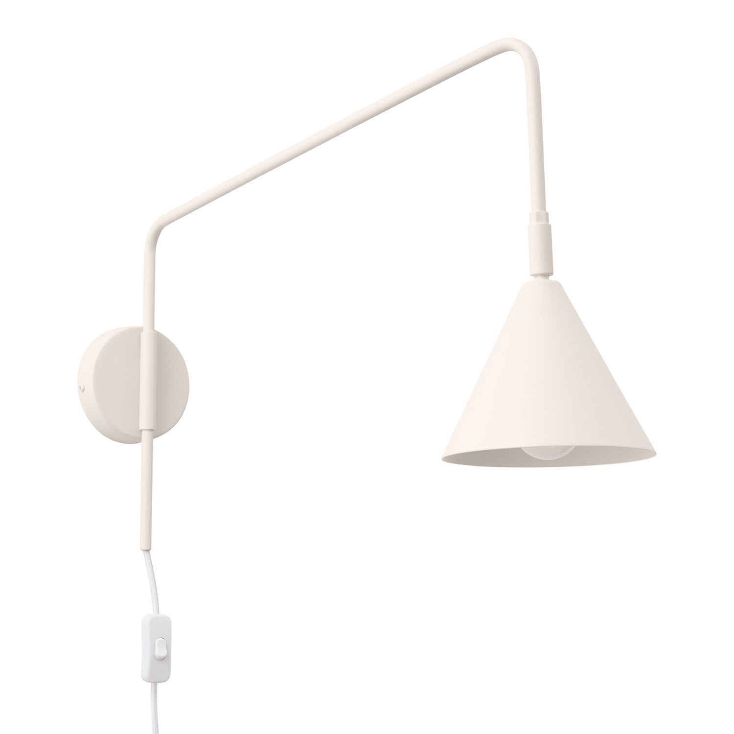 Wandleuchte Beige Stahl E14 Schalter Stecker H:30 cm