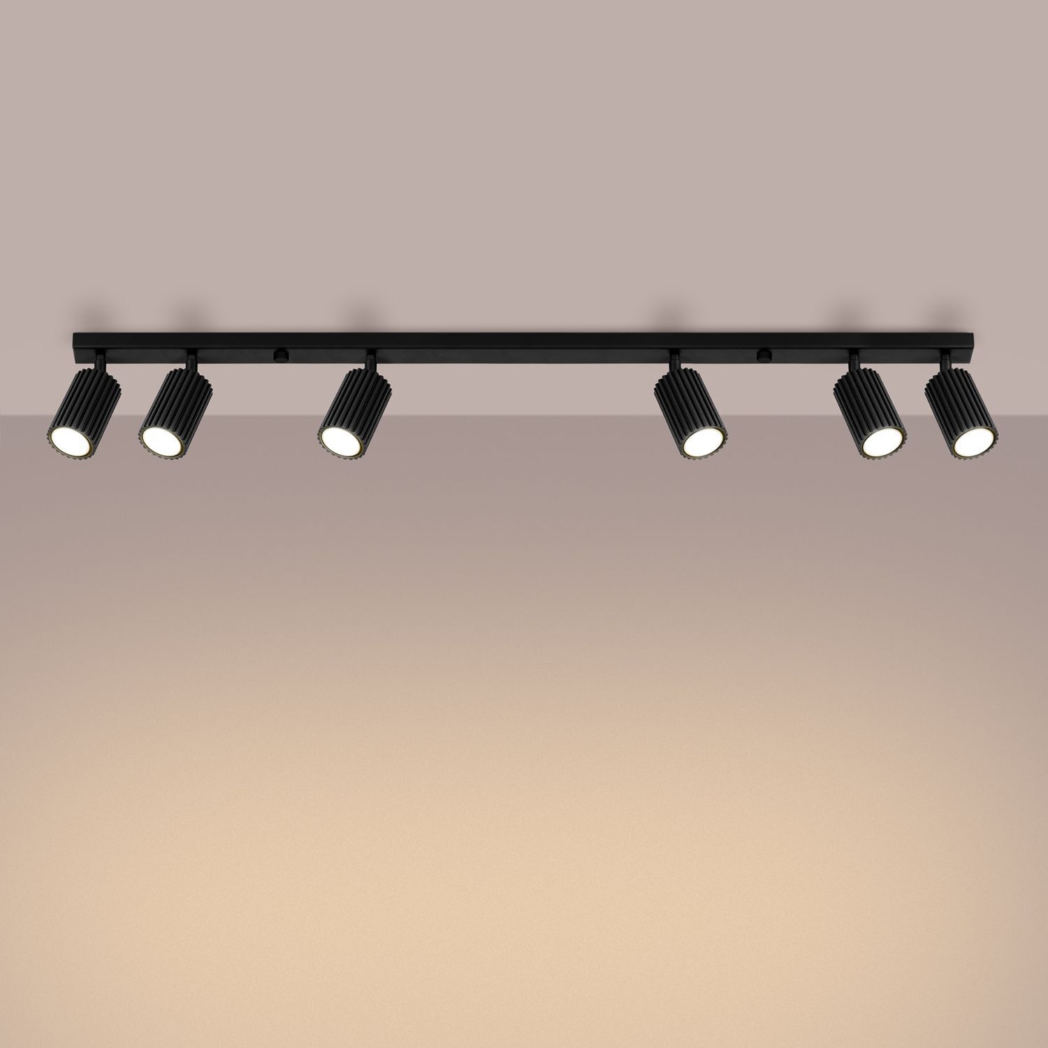 Deckenstrahler Schwarz 117 cm lang flammig GU10 schwenkbar Beleuchtung, Deckenleuchte, Leuchte