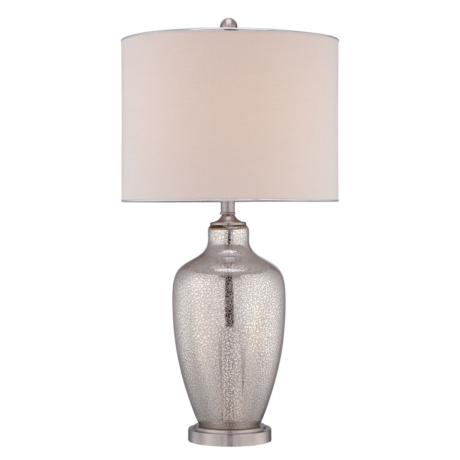 Tischleuchte SASAR Creme Silber H:75cm Ø38cm Lampe