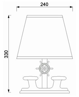 Massive Tischlampe Chrom Braun aus Messing Maritim