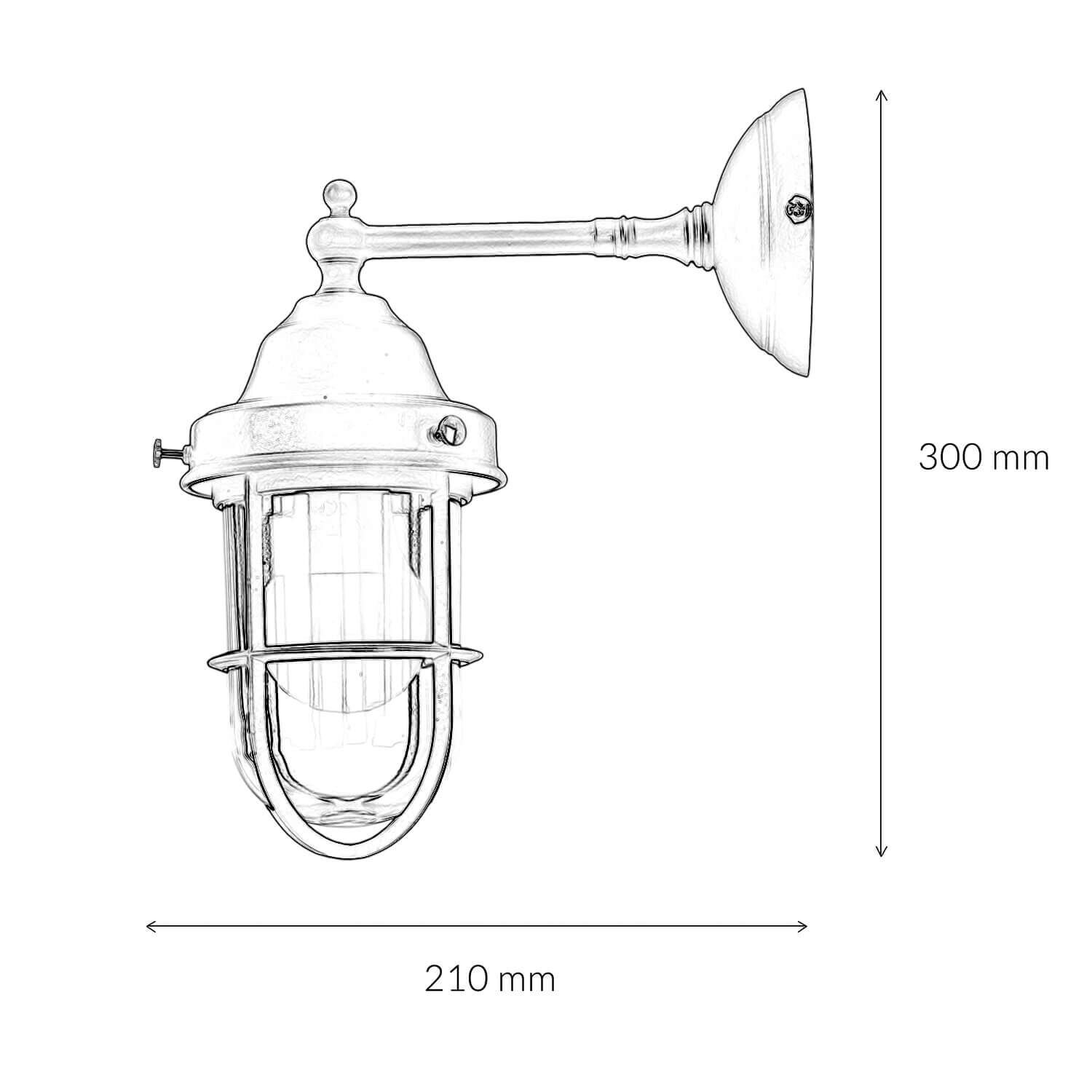 Lampe d'extérieur mur laiton verre Maritim IP44 E27