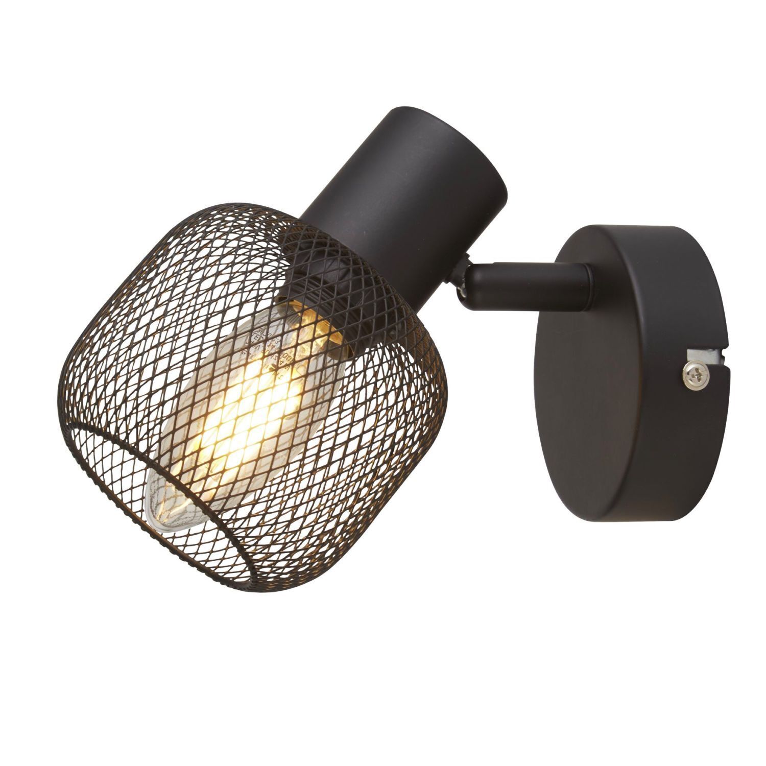Wandspot Schwarz E14 Ø 9 cm Metall verstellbar Retro