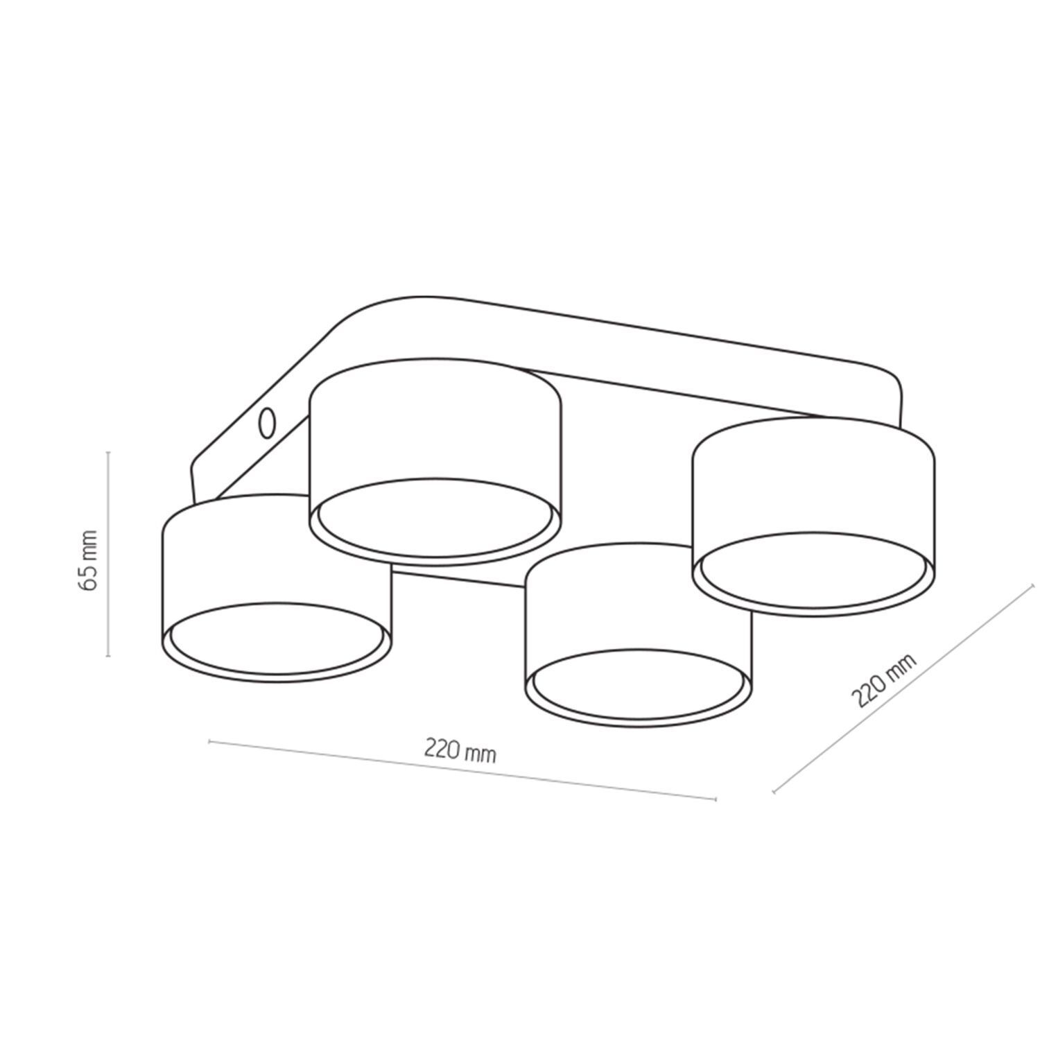 Runde Deckenlampe Schwarz Metall GX53 Ø22 cm