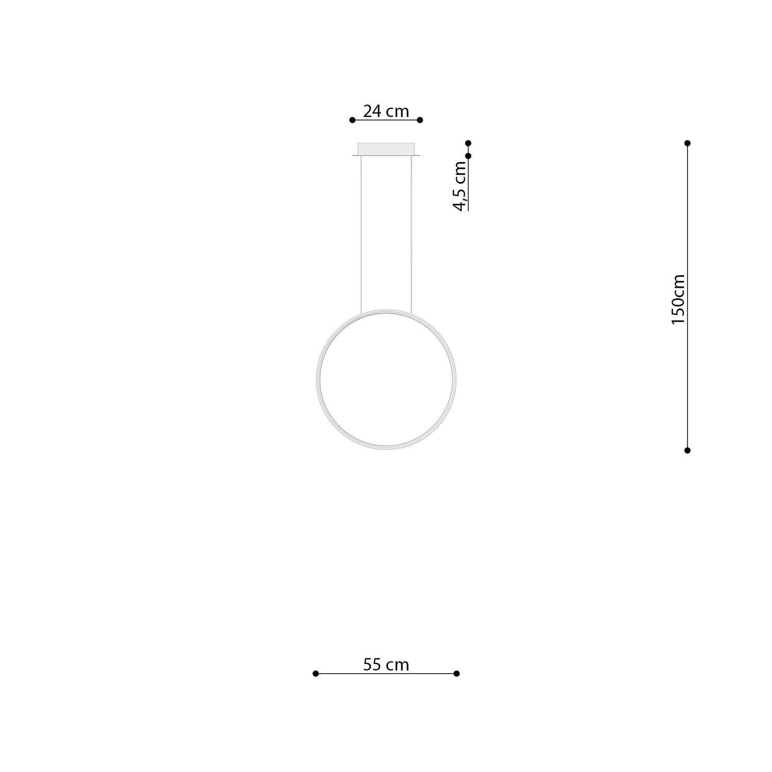 LED Hängelampe rund Ø 55 cm Weiß 4000 K 3870 lm Metall