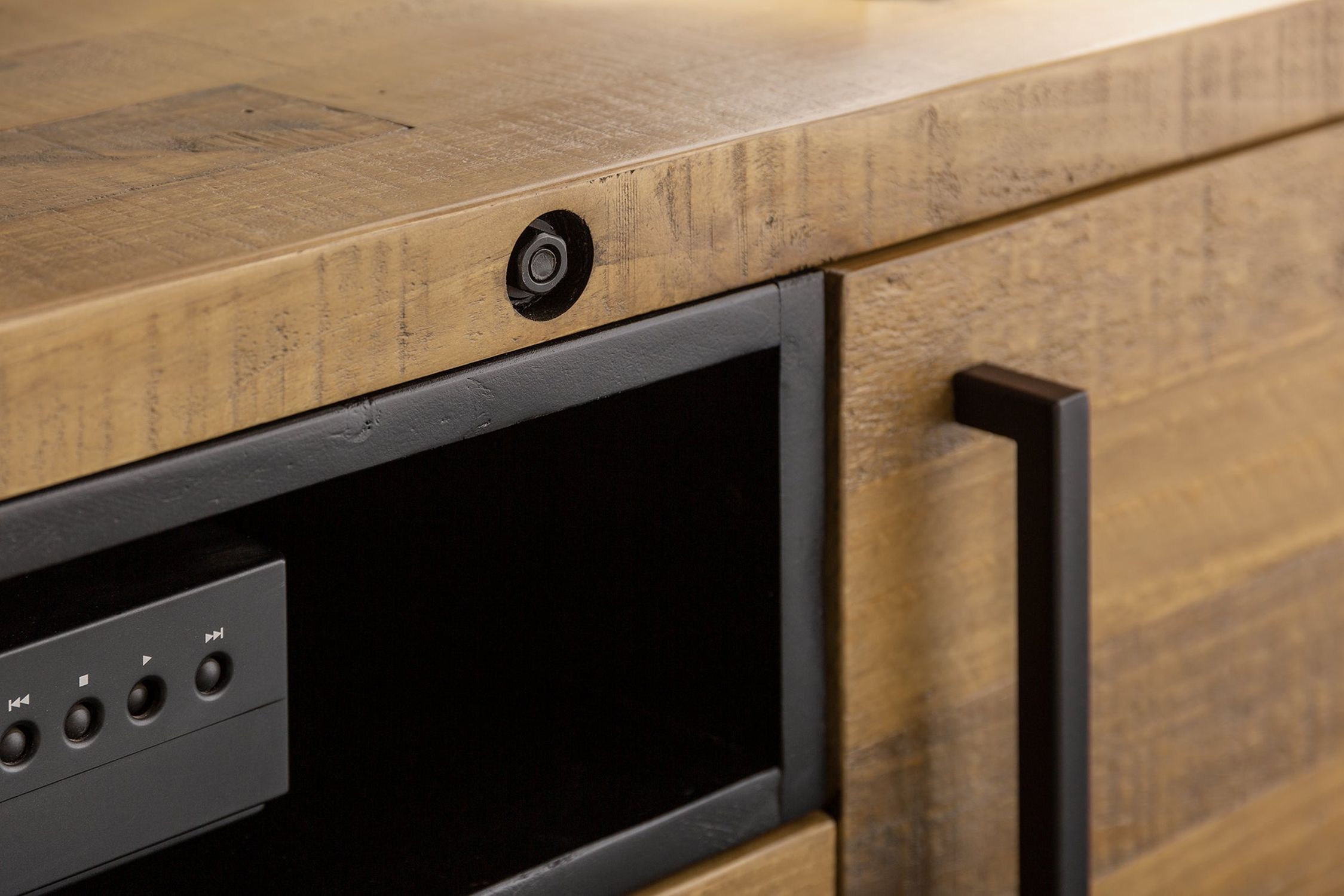 TV Lowboard 200 cm breit Kufengestell Industrial Design Innenarchitektur, Schublade, Holz, Anrichte, Kabinett