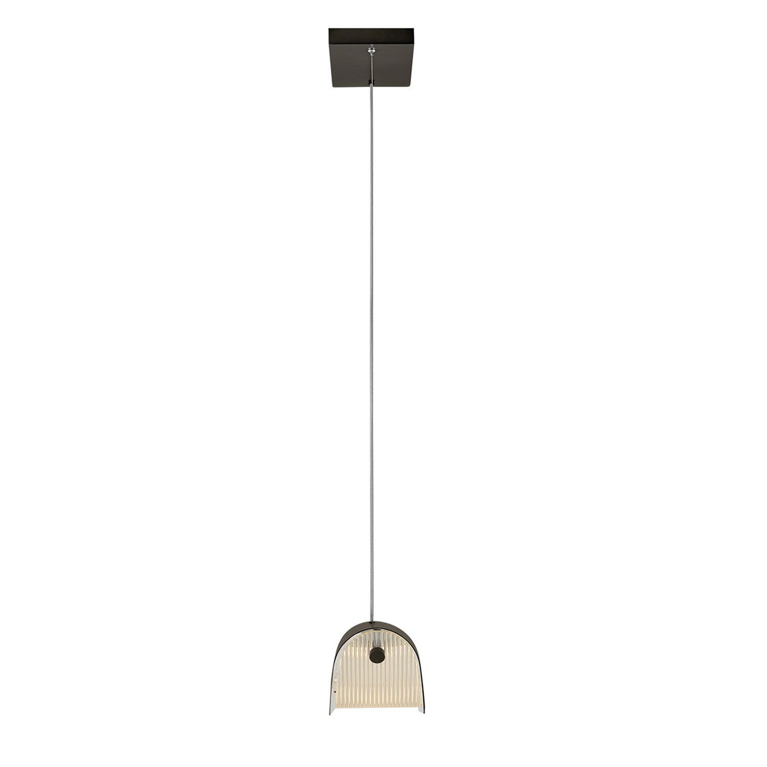 Suspension LED 116,8 cm de long Métal Verre Noir Moderne Lampe