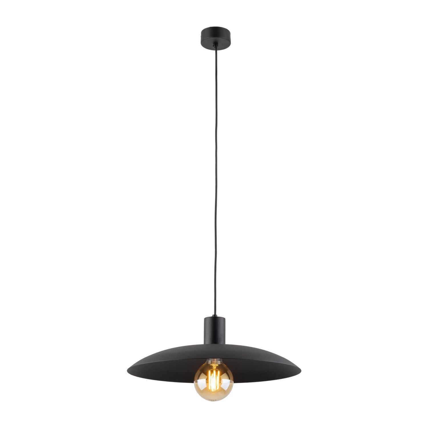 Suspension noire métal Ø41 cm rond E27 Loft
