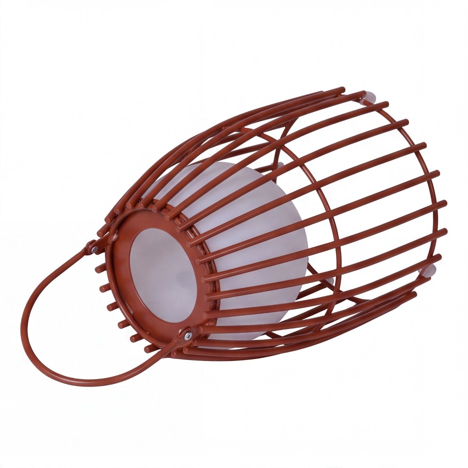 Tischlampe, Metallrahmen, rot, Metall, Käfigschirm