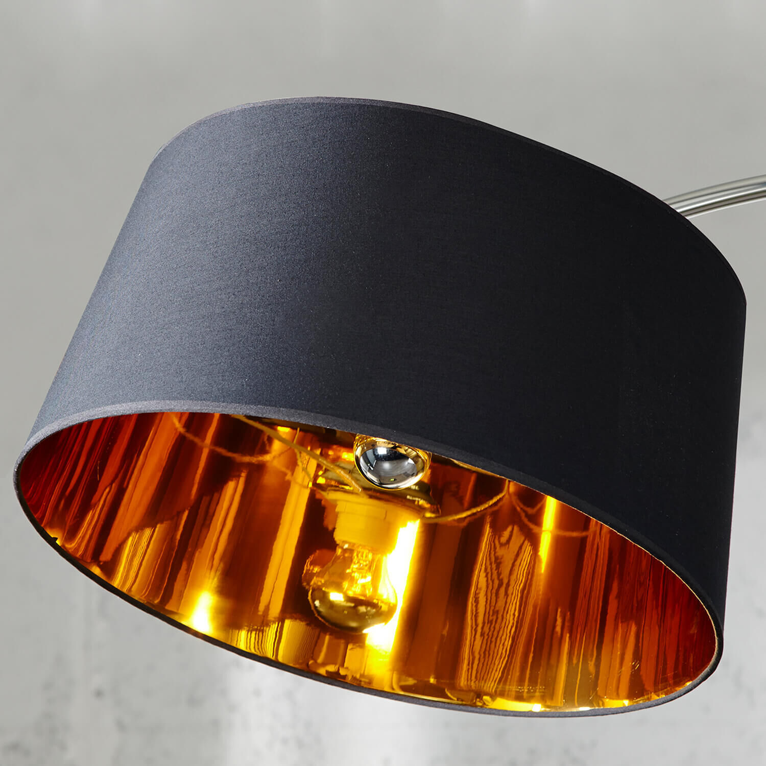 Design Bogenlampe BANGO 195 cm Schwarz Wohnzimmer Lampe, Lampenschirm, Beleuchtung