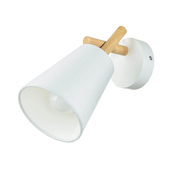 Wandlampe, Wandleuchte, Beleuchtung, Holzarm, Weiß