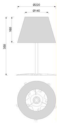 Lampe de table design MIRENA bleu chrome Maritim