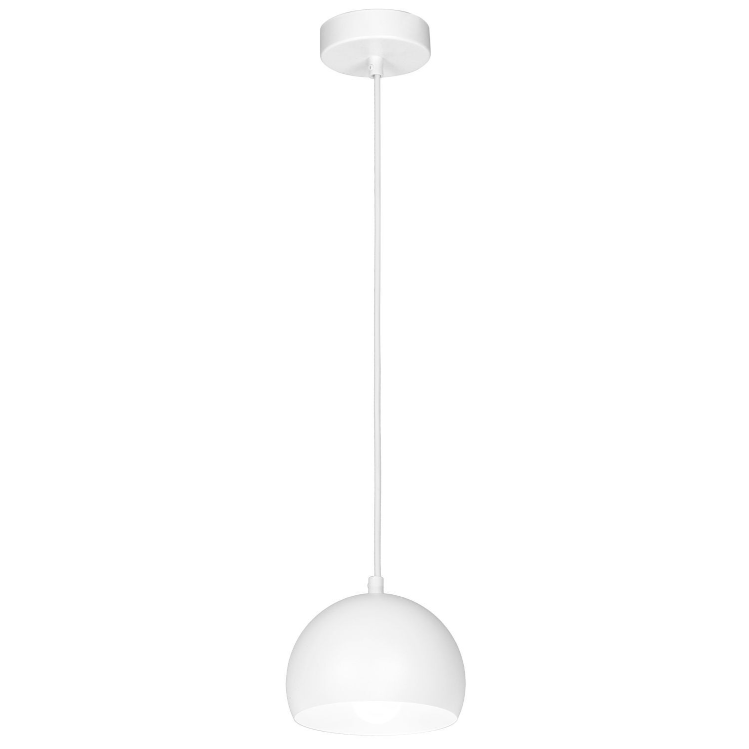 Lampe à suspendre ronde Blanc Rétro Métal Abat-jour E27