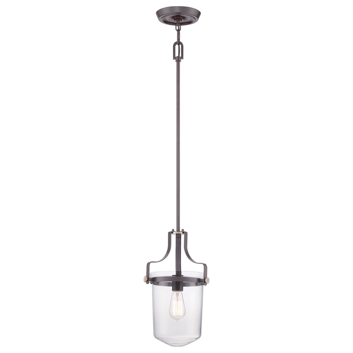 Lampe de plafond verre métal en bronze clair E27 Industrial