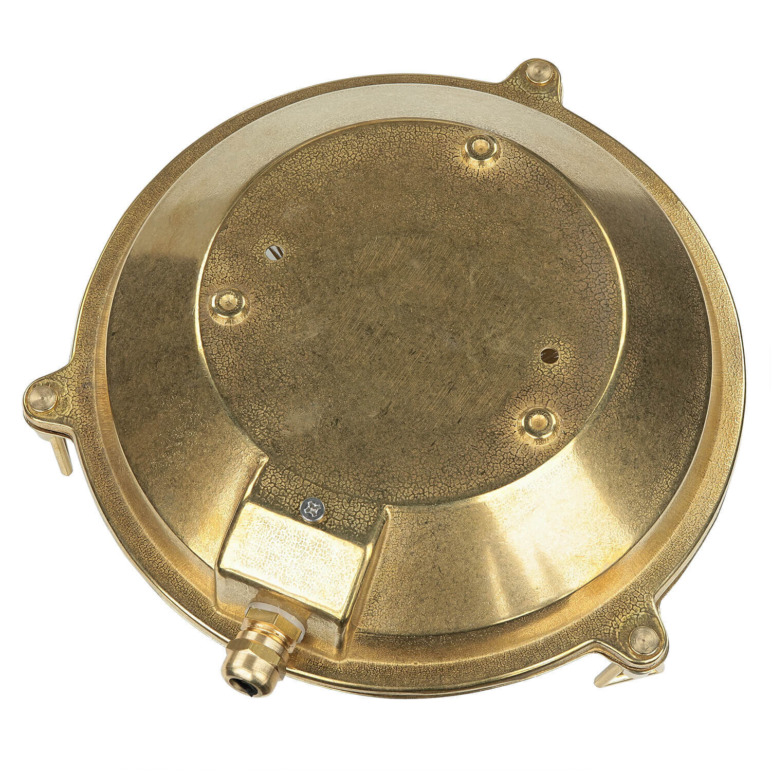 Echt-Messing Außenwandleuchte SERIFOS Riffelglas Fenster, Bullauge