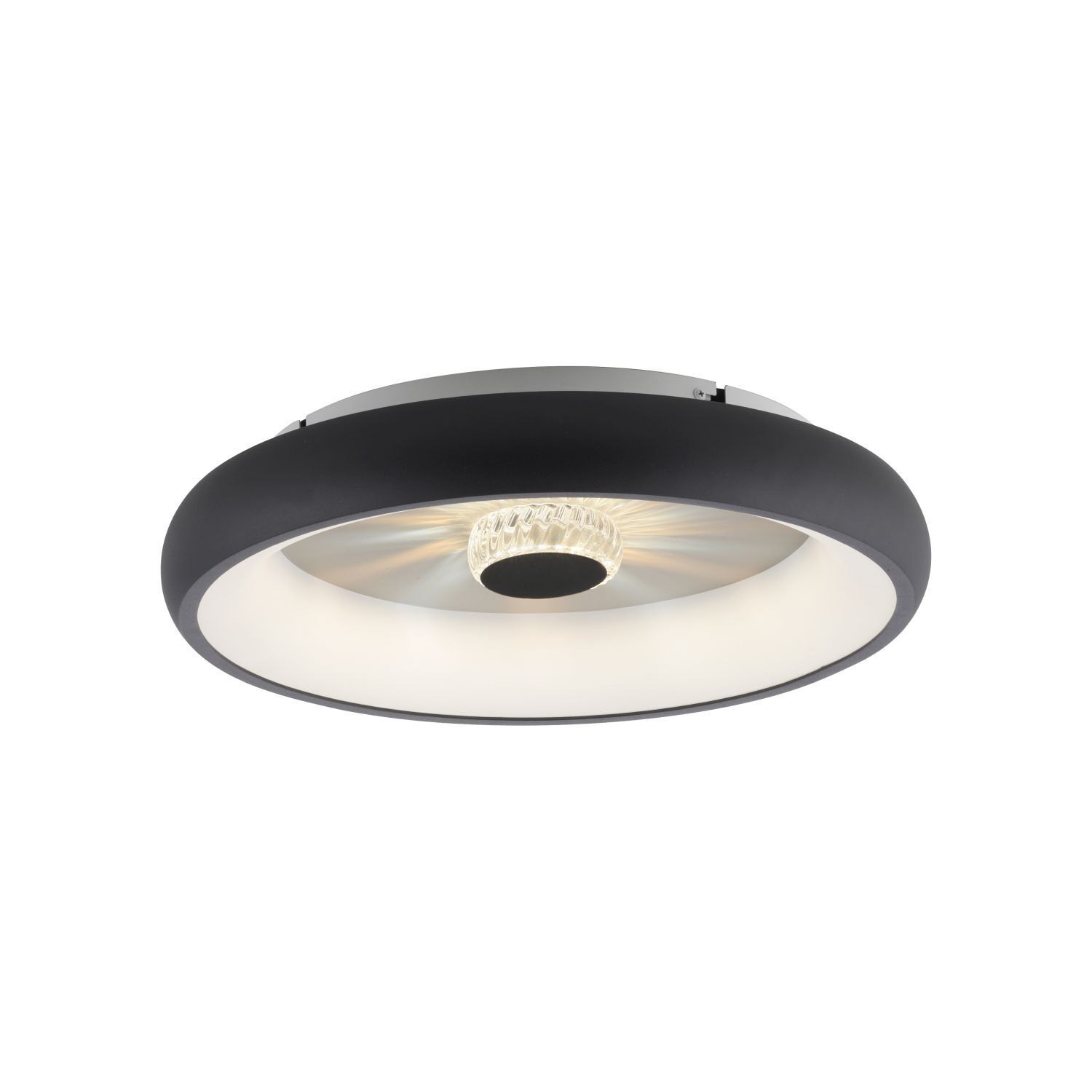 Plafonnier LED à intensité variable effet cristal 29 W noir