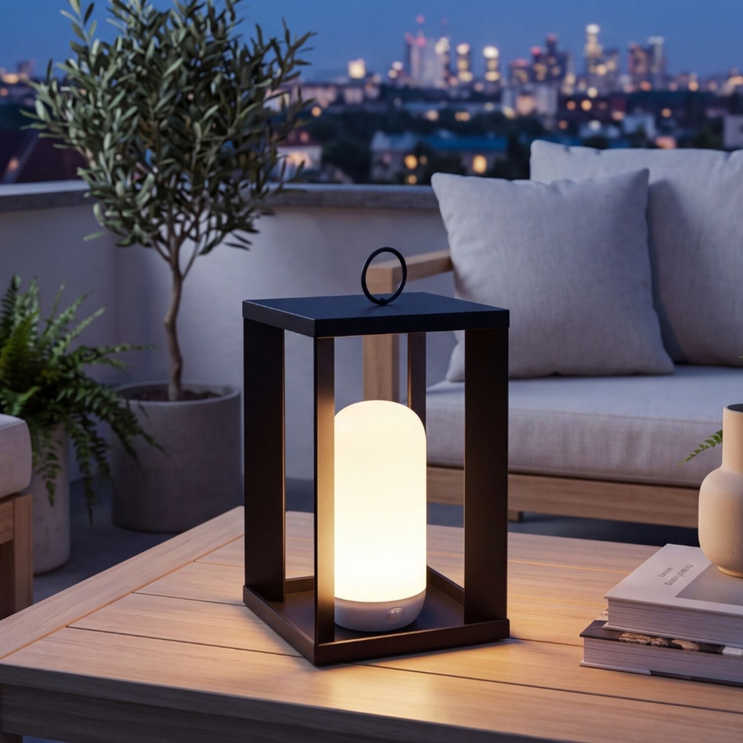 126750-tragbare-aussenleuchte-led-modul-akku-dimmer-fernbedienung-h-30-cm-ip54-2000k-kabellos-outdoor-tischlampe-laterne-garten-balkon-2 Lounge-Lampe, Tischlampe, LED-Lampe, Kubus-Halter, Outdoor-Deko