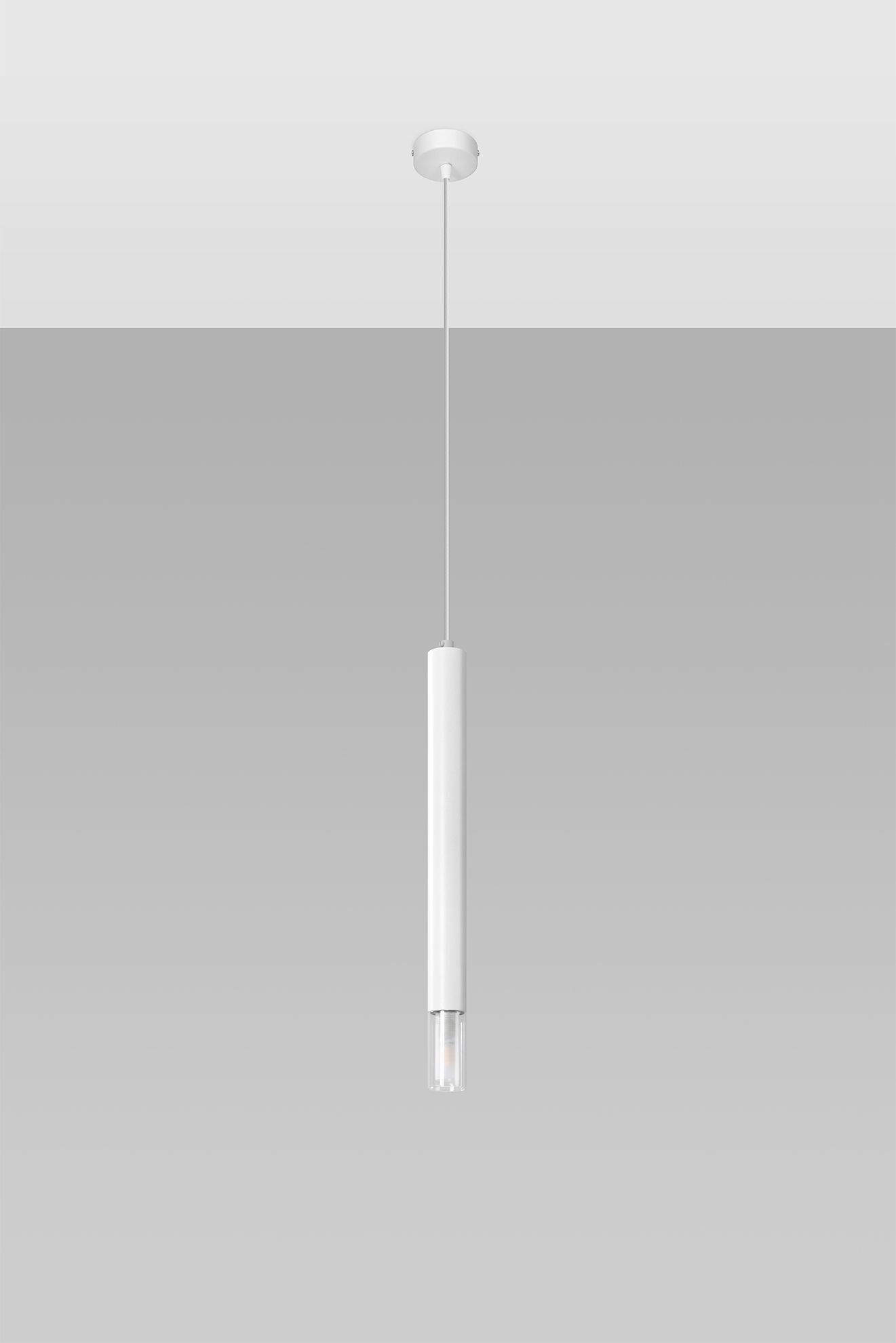 Lampe à suspendre étroite Ø 4 cm Métal Verre G9 Cylindre Moderne
