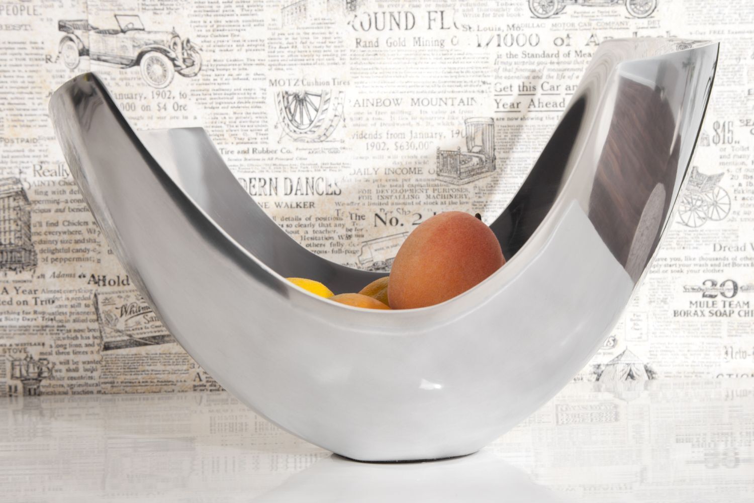 Obstschale Aluminium 35 cm in Silber Obst, Produzieren, Auto, Ei, Rad