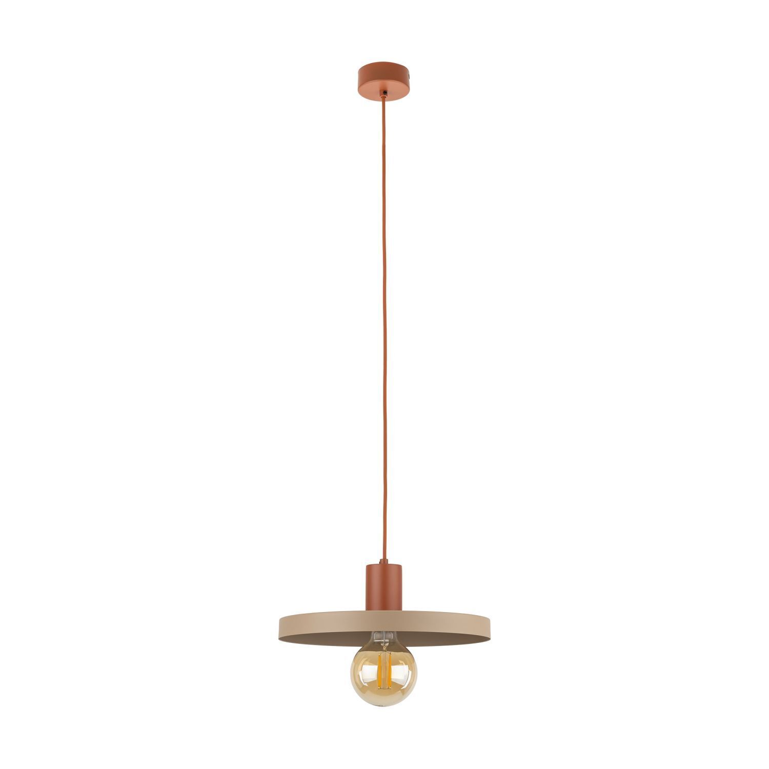 Vintage Pendelleuchte E27 Ø30 cm in Ziegelrot Sandgrau