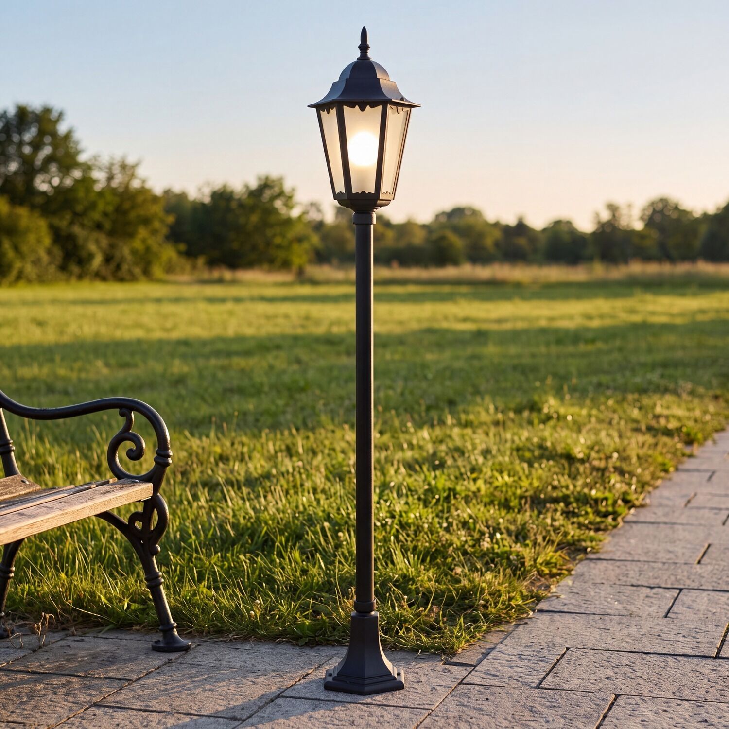 Lampadaire extérieur Noir 165cm Rustique IP43