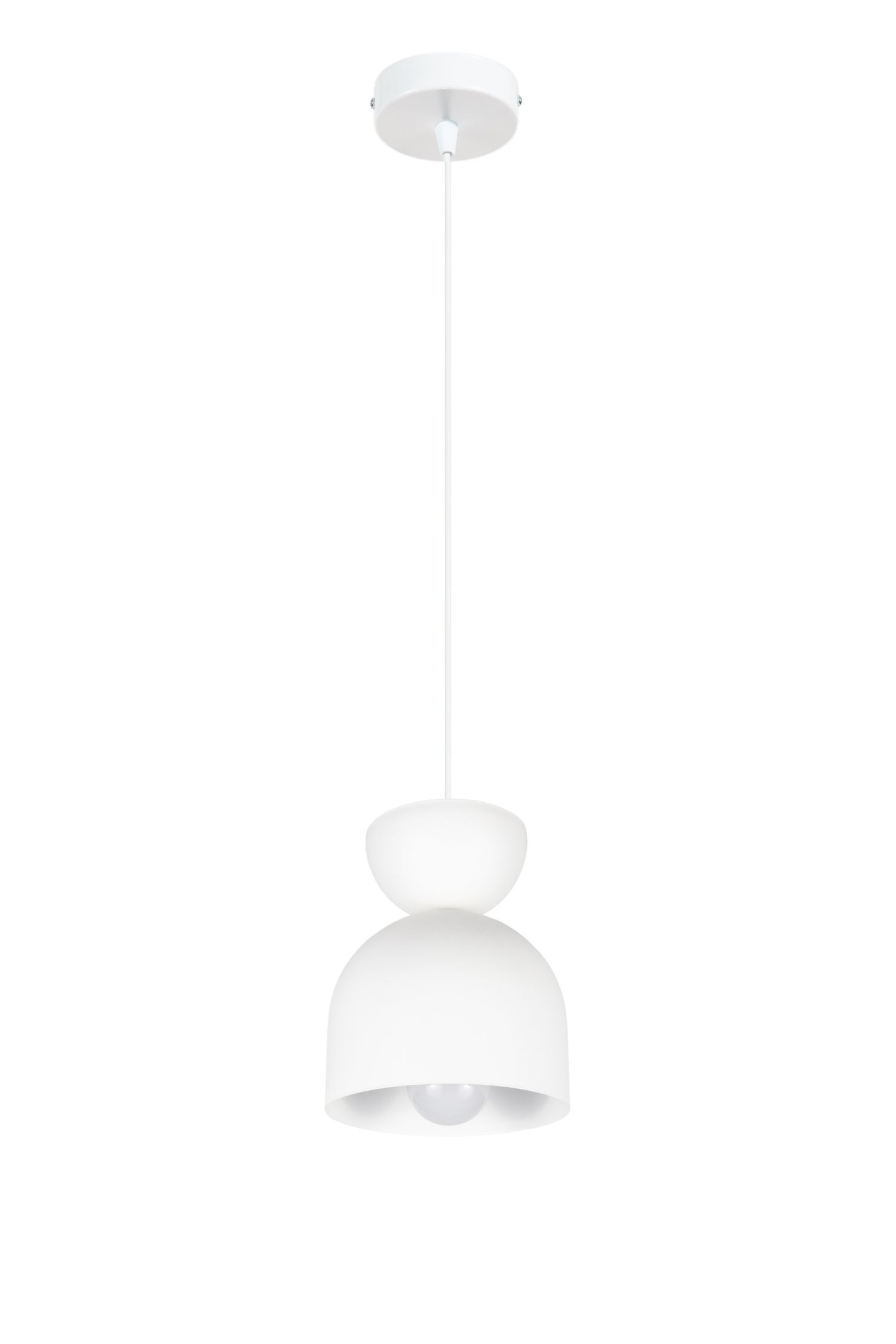 Suspension blanche métal E27 Minimaliste Ø17 cm