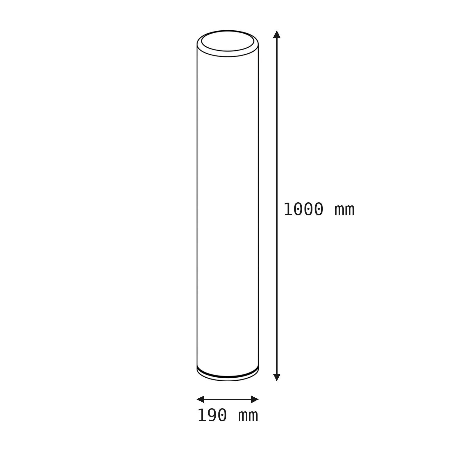 le126639-stehlampe-terrasse-balkon-aussen-kunststoff-modern-weiss-schwarz-07 Rollen, Rohr, Maße, 1000mm, 190mm