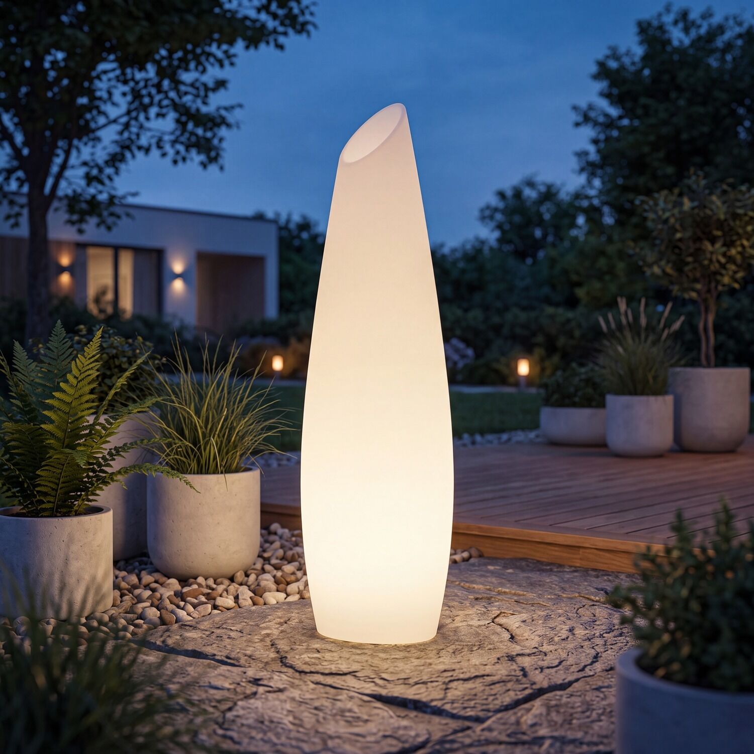 Lampen, Außenleuchte, LED-Lampe, Standleuchte, Oberfläche Glas/ Kunststoff