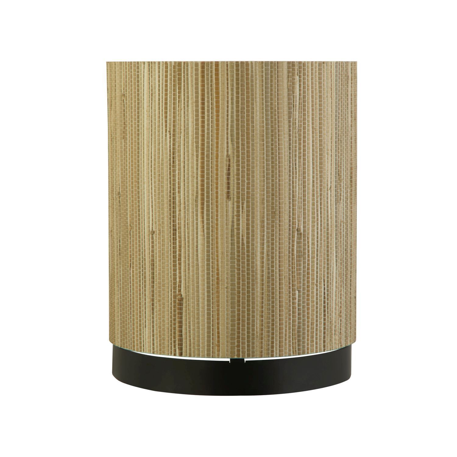 Schreibtischlampe, Holzlampe, Schlitzlampe, Naturholz, schwarzer Sockel