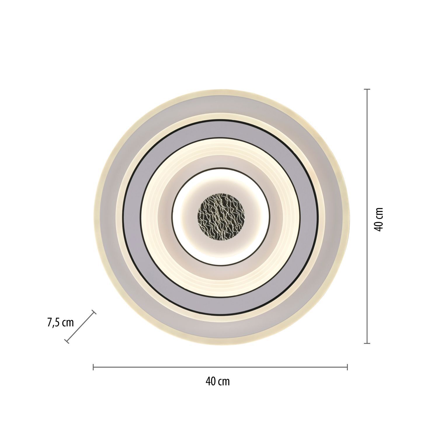Weiße LED Deckenlampe Dimmer Ø40 cm 5100 lm Nachtlicht Band