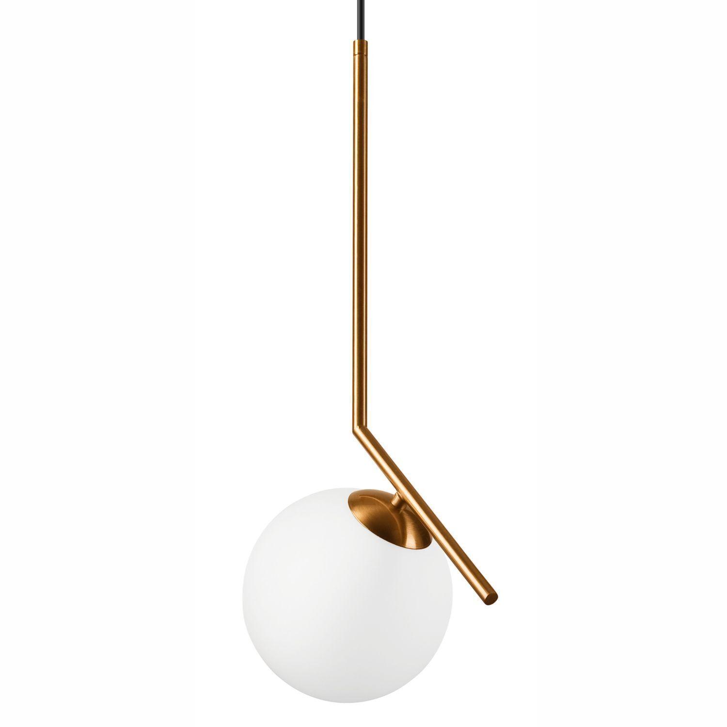 Suspension boule de verre métal en laiton blanc Ø30 cm Lampe, Kronleuchter