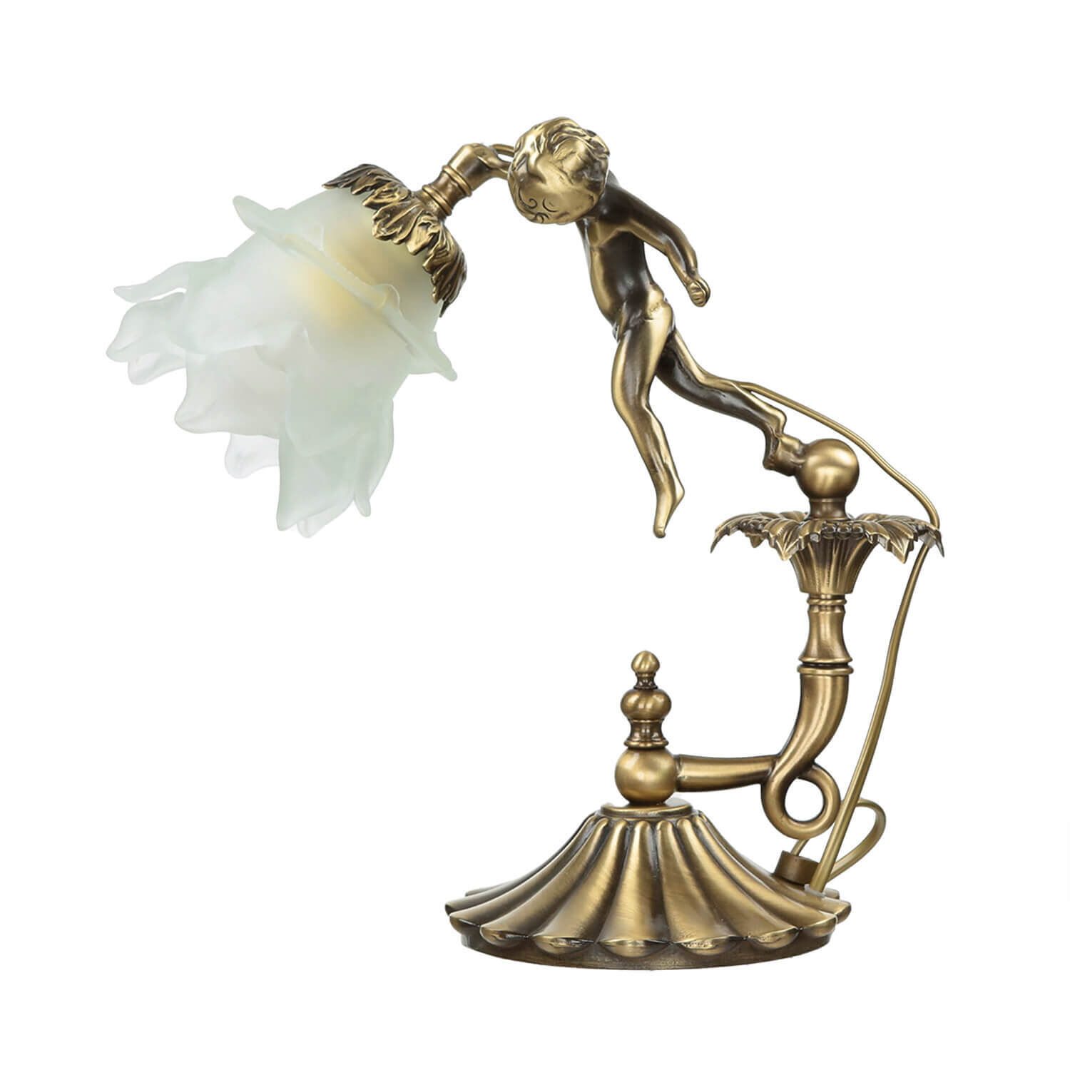 Lampe de table Premium Putte en bronze