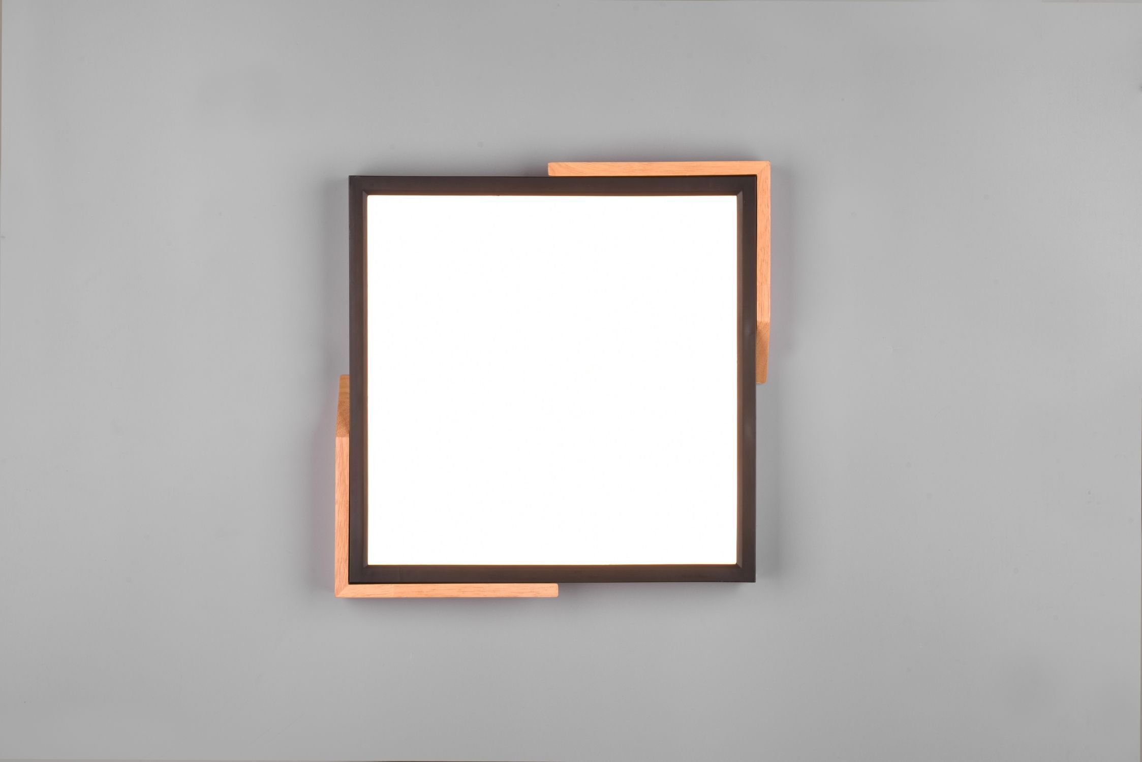 LED Deckenleuchte Holz 2400 lm B:31,5 cm Schwarz Natur Weißes Brett